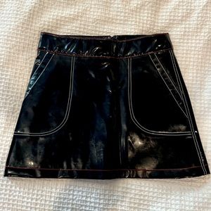 FRANKIE’S BIKINIS 🖤 size M | polyvinyl black mini skirt | tags on